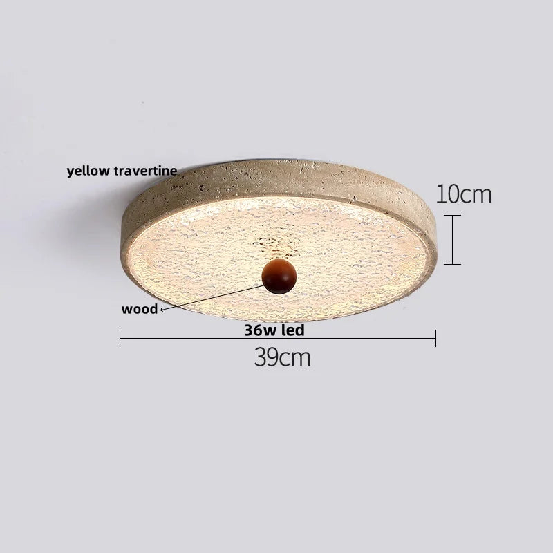 DecorBites™ LED Ceiling Light Fixture Yellow Stone White PE Shade Plafond Lamp
