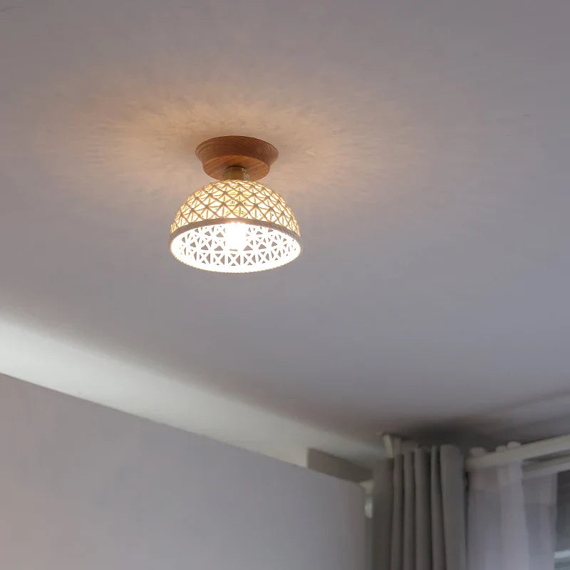 DecorBites™ Copper Wood LED Ceiling Lamp Ceramic Modern Ceiling Lights for Home Decor