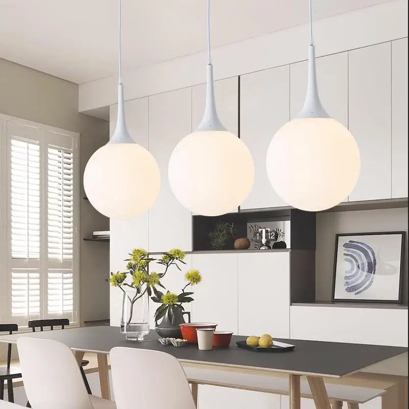 DecorBites™ Glass Ball Pendant Lamp - Modern Nordic LED Lighting for Living Room & Store