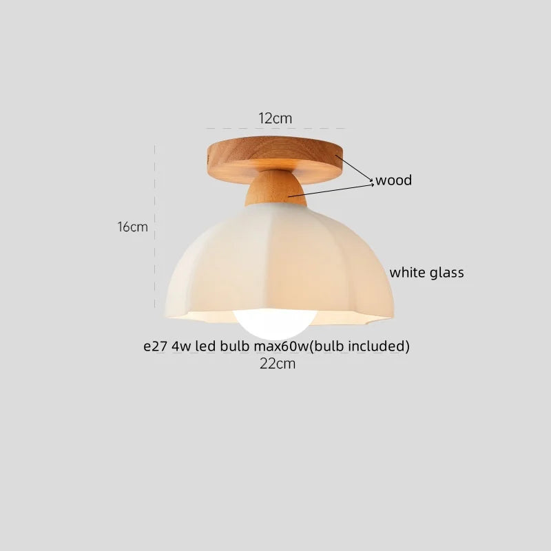 DecorBites™ Cotton Shape LED Ceiling Lamp - Cream. Nordic Style, Hallway Balcony Porch Light.