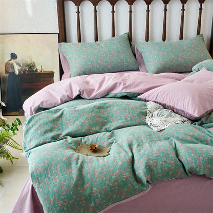 DecorBites™ Cotton Jacquard Bedding Sets Vintage Quilt Set for All Seasons