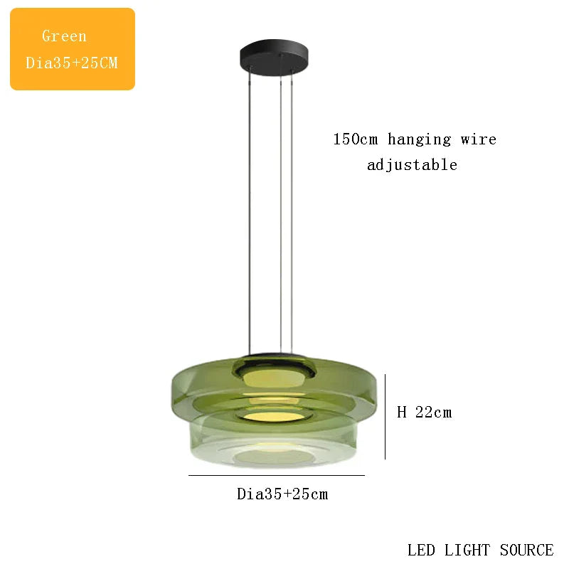 DecorBites™ Glass Plate Ceiling Pendant Lights LED Fixture