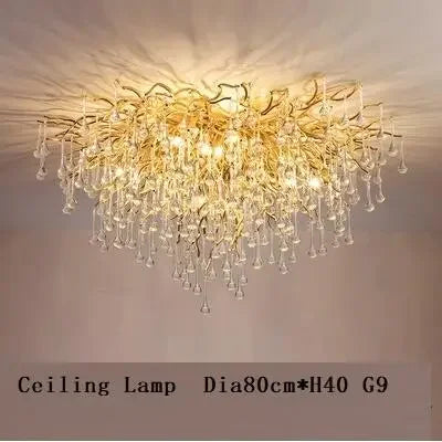 DecorBites™ Crystal LED Chandelier: Elegant Modern Luxury Ceiling Lighting for Living Room Decor