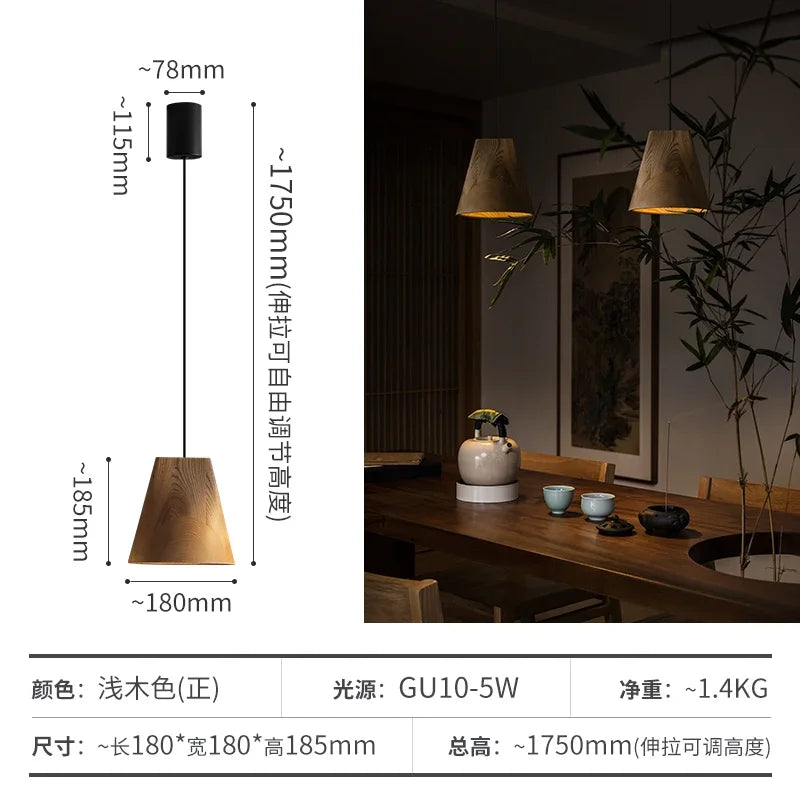 DecorBites™ Adjustable Wooden Chandelier for Dining, Living Room & Staircase