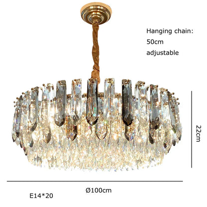 DecorBites™ Crystal Modern Pendant Light: Luxury Indoor Fixture for Home Decor