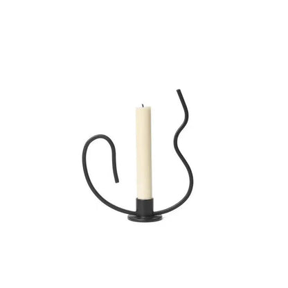 DecorBites™ Geometric Black Metal Candlestick Candelabrum - Handcrafted Home Decor & Wedding Centerpiece