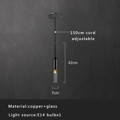 DecorBites™ Crystal Copper Pendant Lights Gold Home Decor Glass Hanging Lamp