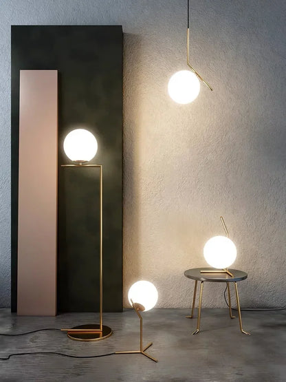 DecorBites™ Glass Ball LED Chandelier Light Lamparas Bedside Night Light Decor