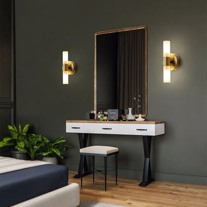 DecorBites™ Gold Brass Acrylic Wall Lamp with G9 Bulb for Bathroom and Bedroom Lighting