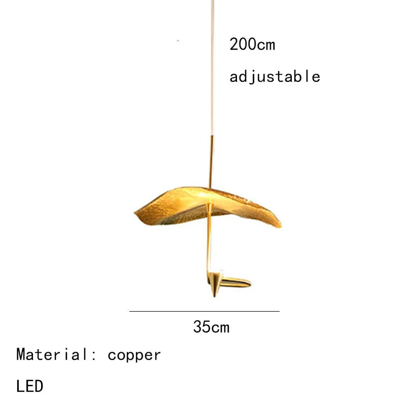 Copper LED Dining Chandelier 35cm Diameter