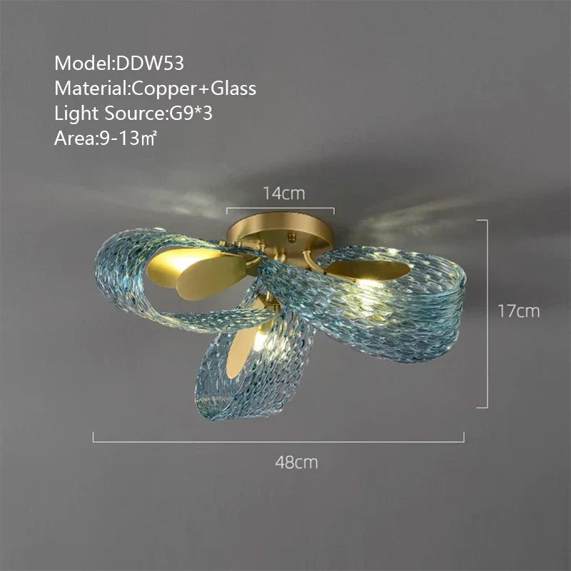 Copper Peacock Ceiling Chandelier