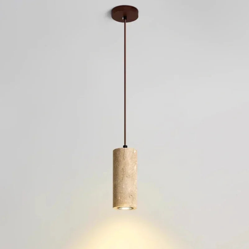 Yellow Travertine Retro Marble Pendant Light