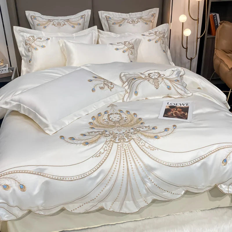 Gold Feather Cotton Bedding