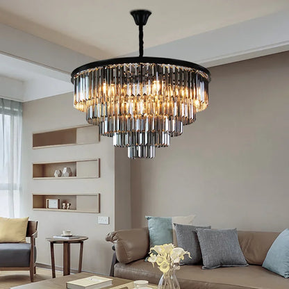 DecorBites™ Crystal Gold Chandelier: Modern Living Room Bedroom Decor Lighting