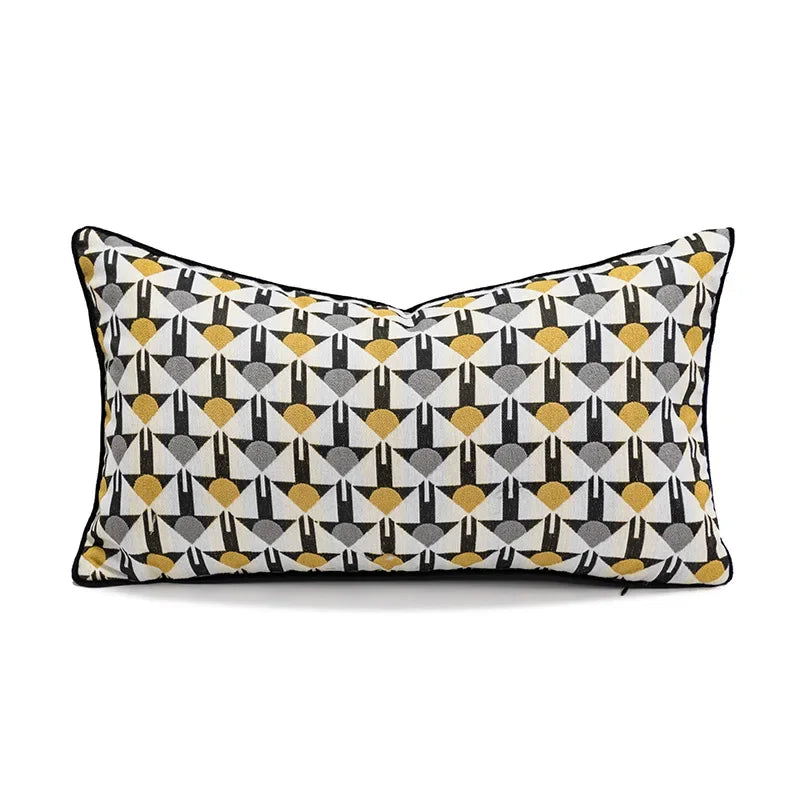 DecorBites™ Geometric Elephant Chenille Cushion Cover, Soft Fringed Pillow Case, Home Decoration