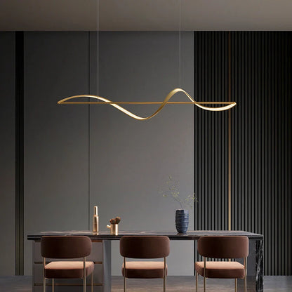 Modern Linear Iron And Acrylic LED Pendant Light