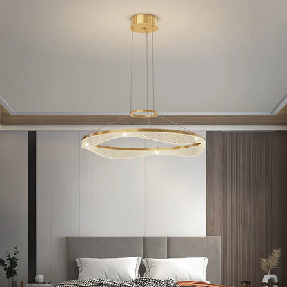 DecorBites™ Acrylic Living Room Chandelier Pendant Light Fixture_LED Hanging Lamp