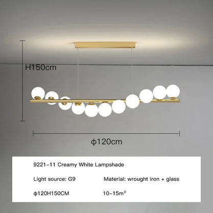 DecorBites™ Glass Ball G9 LED Ceiling Chandelier for Living Dining Kitchen Decor
