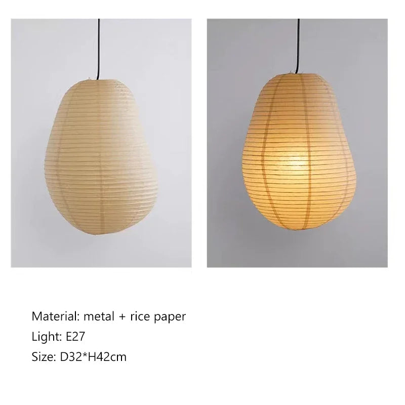 Rice Paper Pendant Light Handcrafted Beige