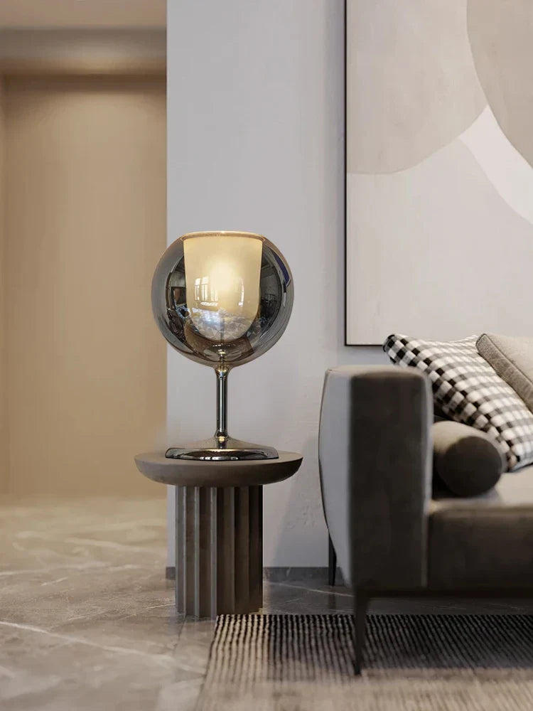 Gold Chrome Glass Table Lamp
