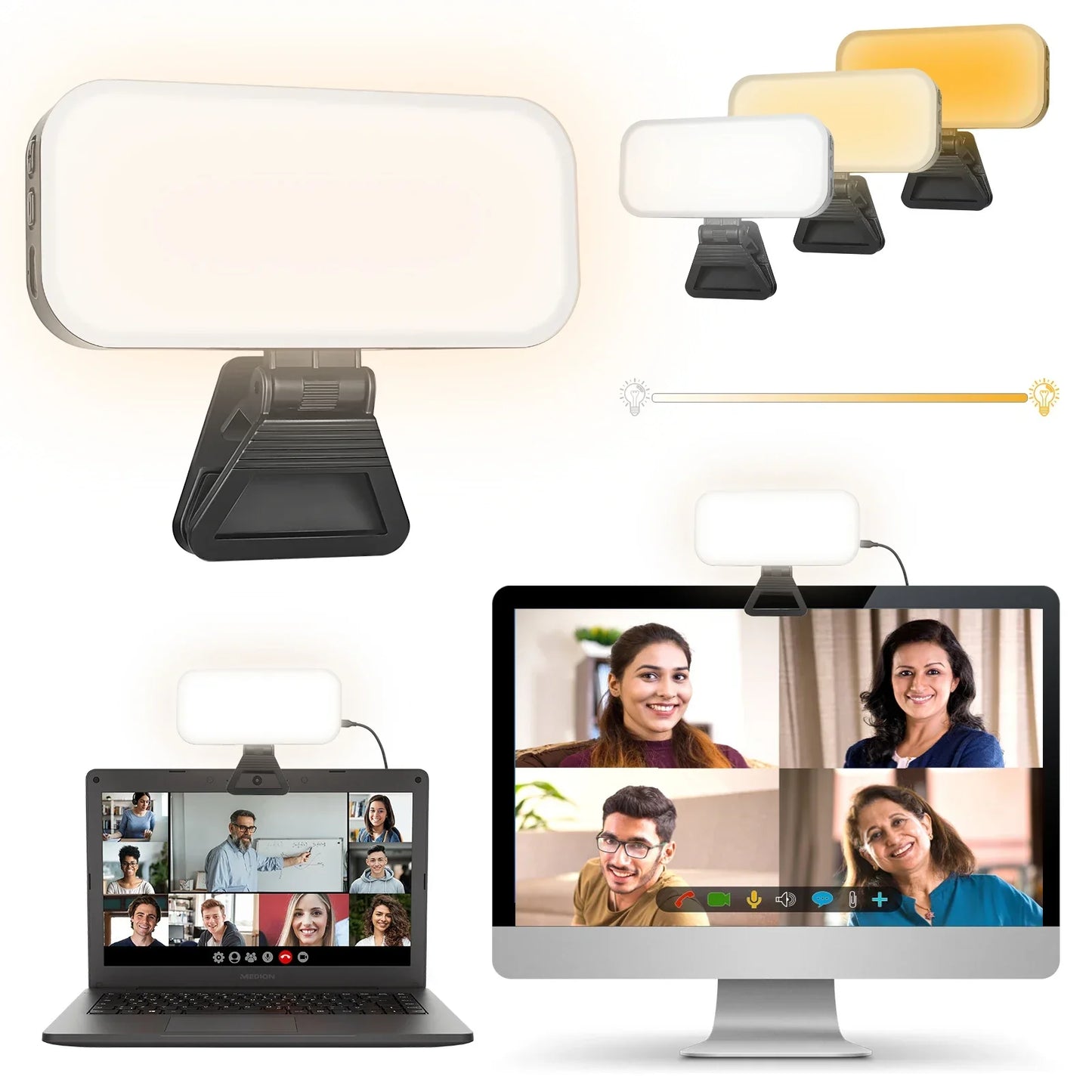 DecorBites™ LED Video Light: LUXCEO V01 Pro, 3000K-6000K, for Laptop, Conference, Live Broadcast