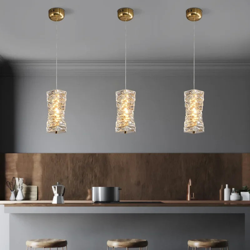 DecorBites™ Crystal LED Pendant Ceiling Chandelier for Kitchen Island, Dining Room & Living Room