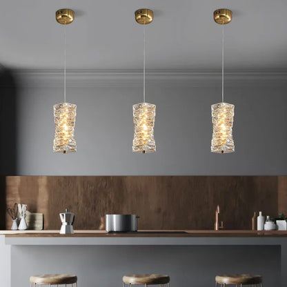 DecorBites™ Crystal LED Pendant Ceiling Chandelier for Kitchen Island, Dining Room & Living Room