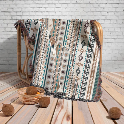 DecorBites™ Cozy Nordic Camping Blanket and Sofa Cover – Boho Outdoor Line Blanket for Home and Hotel Decor