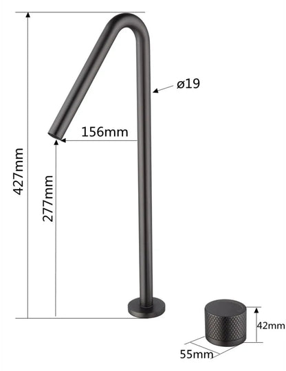 DecorBites™ Brushed Black Basin Faucet with Rotating Two-Hole Sink Tap - Widespread Bathroom Tap