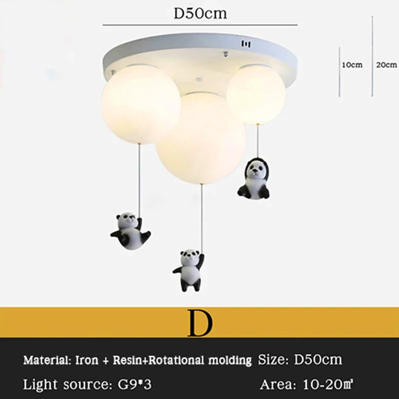 DecorBites™ Kids Bear LED Ceiling Chandelier, Cute Bedroom Pendant Light for Boys and Girls
