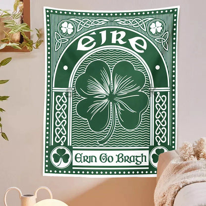 DecorBites™ Clover Psychedelic Gothic Wall Tapestry St. Patrick's Day Celtic Art