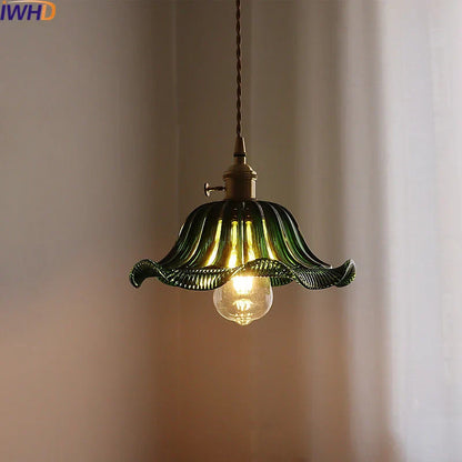 DecorBites™ Green Stripe Glass Pendant Lamp Fixture for Home Decor & Kitchen Lighting