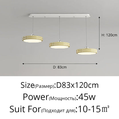 DecorBites™ Circular Modern Chandelier Pendant Light Dimmable Indoor Lamp for Dining & Kitchen Island
