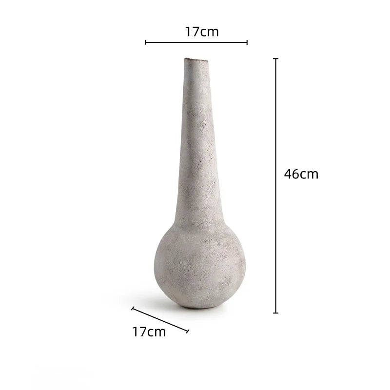 DecorBites™ Geometric Stoneware Vase Vintage Art Craft Home Decor Ornaments