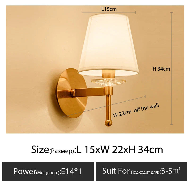 DecorBites™ Cloth Cover Wall Light for Bedroom, Living Room, Restaurant, and Corridor