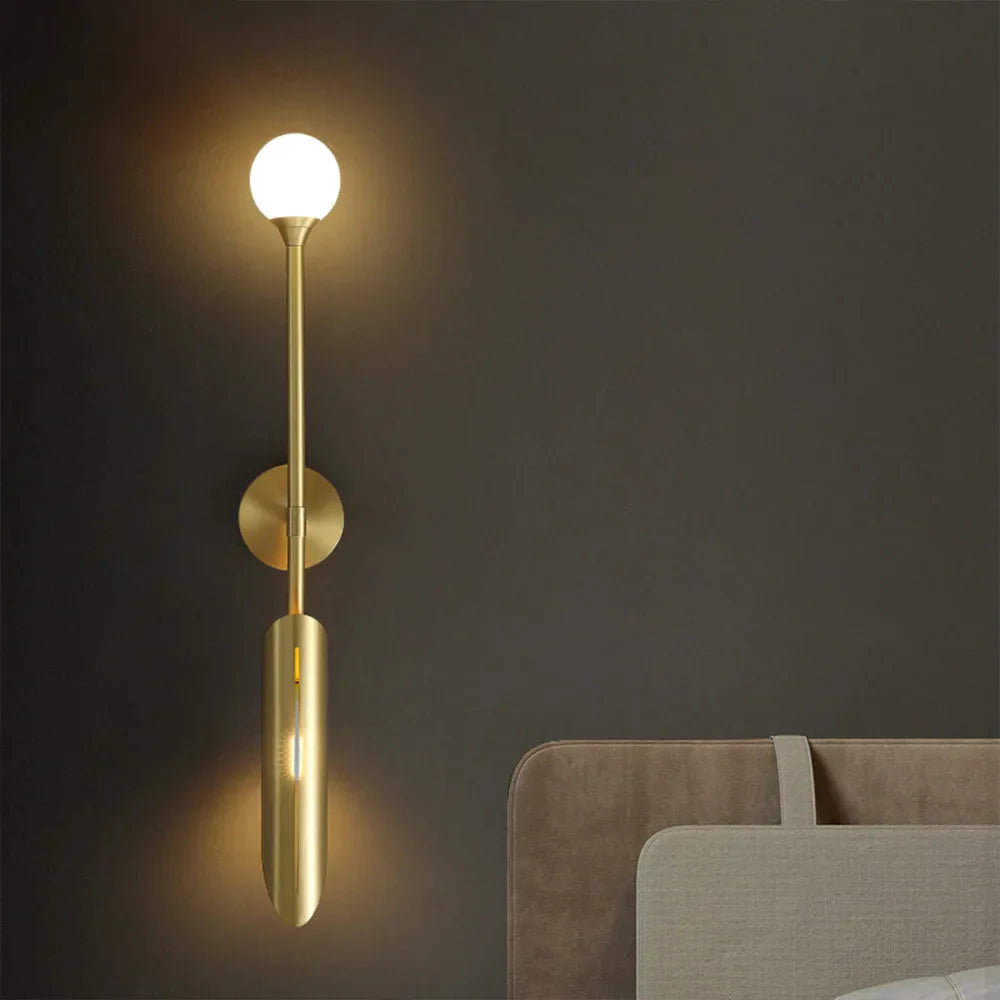DecorBites™ Gold LED Wall Lamp Indoor Copper Sconce for Living Room Bedroom