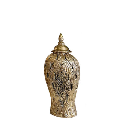 Gold Ceramic Ginger Vase