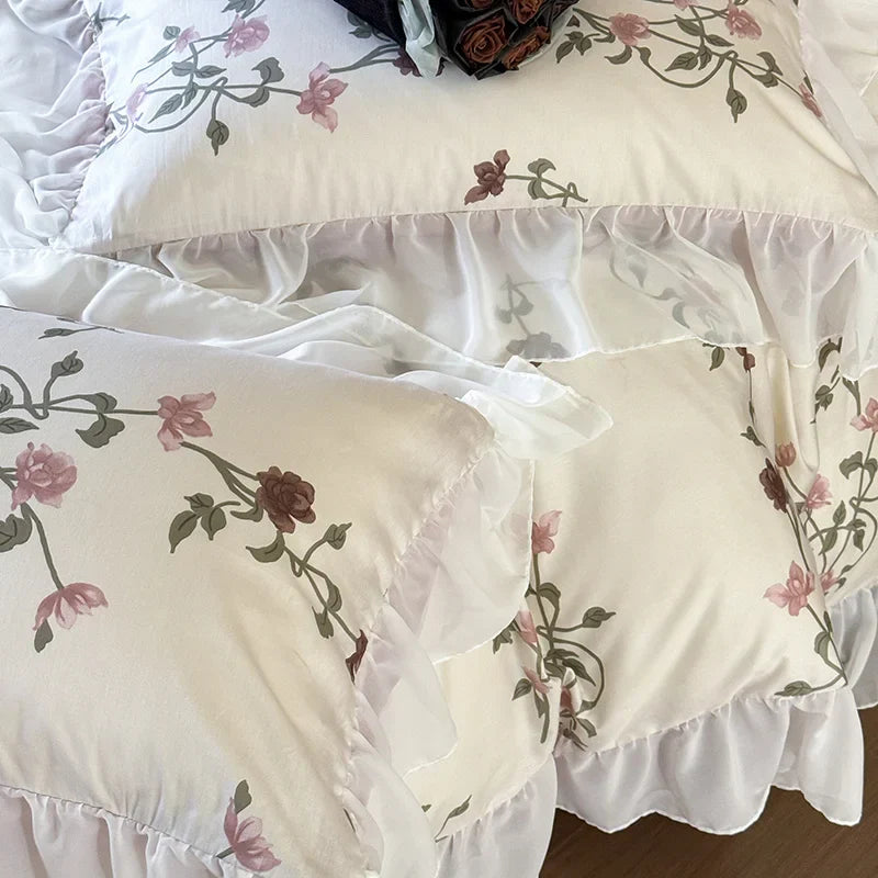 Cotton Floral Quilt Set