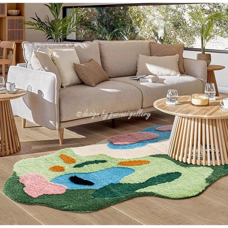DecorBites™ Luxe 3D Hand Tufted Moss Carpet - Children's Room Irregular Rug