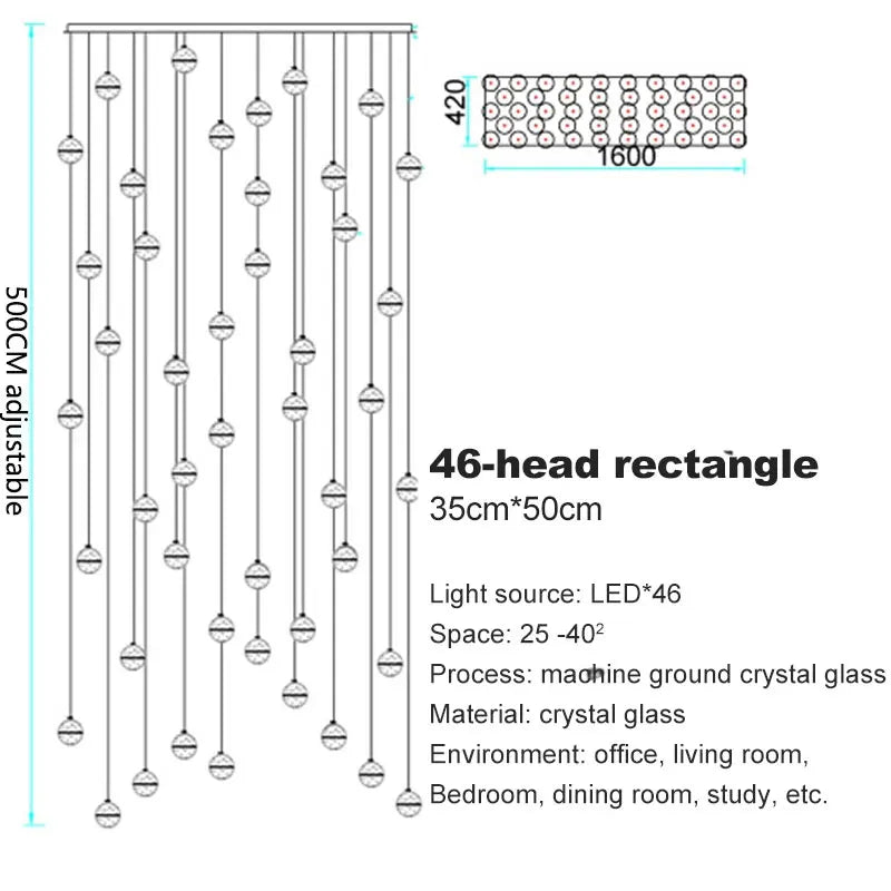 DecorBites™ Crystal Ball LED Chandelier for Modern Living Room & Bedroom décor