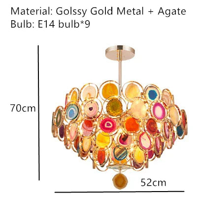 DecorBites™ Agate LED Wall Lamp Sconces Gold Metal Surface Mount E14 G4 Bulb