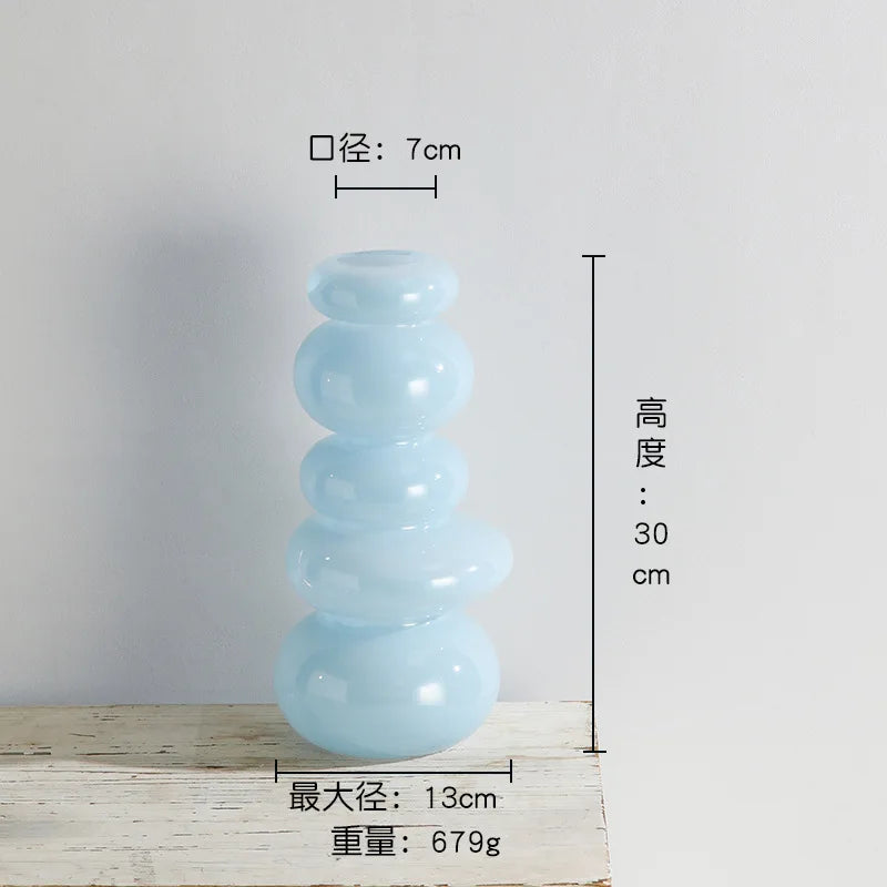 DecorBites™ Geometric Glass Vase Terrarium Pebble Stack Floral Arrangement Home Decor