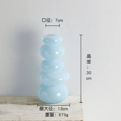 DecorBites™ Geometric Glass Vase Terrarium Pebble Stack Floral Arrangement Home Decor