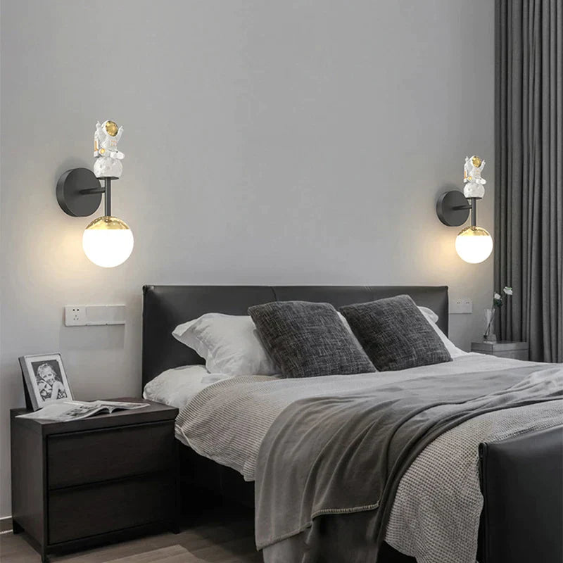 DecorBites™ Kids Astronaut Wall Lamp: Modern Space Theme Bedroom Light Fixture