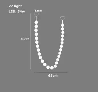 DecorBites™ Glass Gold Pendant Light for Living Room Luxury Bubble Necklace