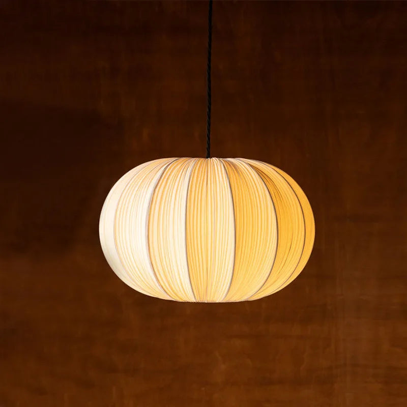 Pleated Fabric Pendant Light Wabi Sabi 3-Head