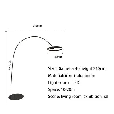 Copper Black LED Floor Lamp