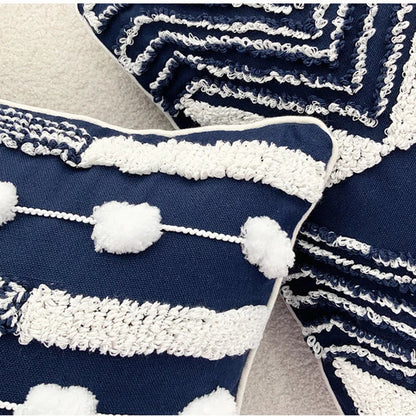 DecorBites™ Geometric Tufted Tassel Cushion Cover 30x50cm