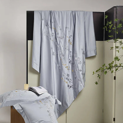 DecorBites™ Egyptian Cotton Flowers Embroidery Bedding Set 6-Piece Home Textiles