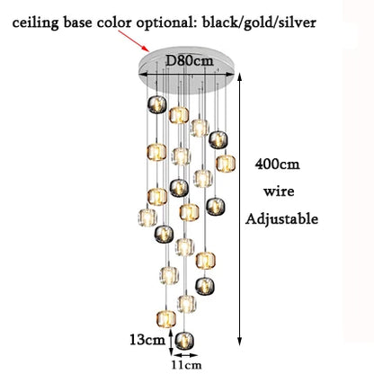 DecorBites™ Crystal LED Chandelier: Stylish Home Lighting for Living Room, Staircase & More